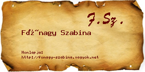 Fónagy Szabina névjegykártya