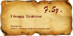 Fónagy Szabina névjegykártya